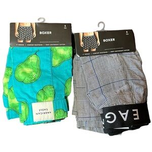 NEW American Eagle Bundle of 2 Cotton Boxer Shorts Men’s Size Small